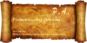 Podmaniczky Adrián névjegykártya